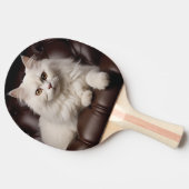 白威厳のある猫 卓球ラケット (横)