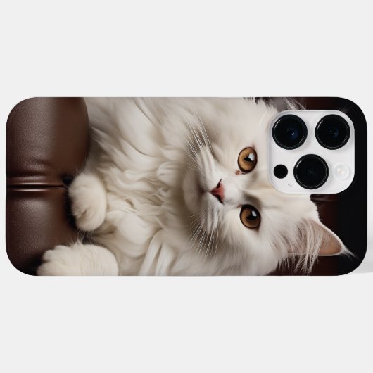 白威厳のある猫 Case-Mate iPhoneケース (裏面 (横))