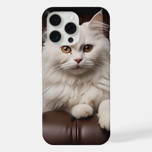 白威厳のある猫 iPhoneケース (裏面)