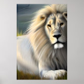 白威厳のある獅子エーテル美術 ポスター (正面)