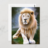 白威厳のある獅子エーテル美術 ポストカード (正面/裏面)