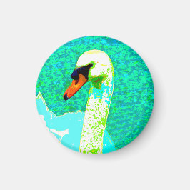 白威厳のある白白鳥の頭V マグネット