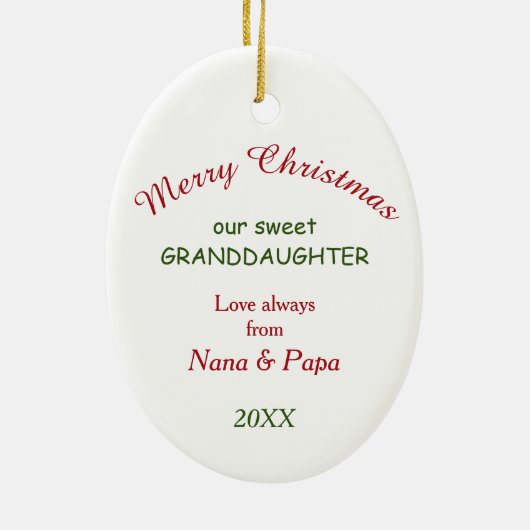 白威厳のある馬キッズクリスマス セラミックオーナメント (裏面)