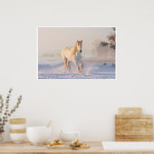 白威厳のある馬ポートレート ポスター (キッチン)