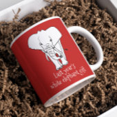 白実在象のクリスマスの贈り物おもしろい コーヒーマグカップ