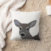 白尾の鹿の動物の野生動物 クッション (ブランケット)