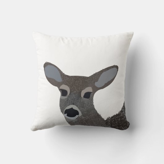 白尾の鹿の動物の野生動物 クッション (裏面)