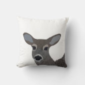 白尾の鹿の動物の野生動物 クッション (正面)