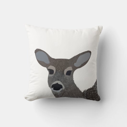 白尾の鹿の動物の野生動物 クッション (正面)