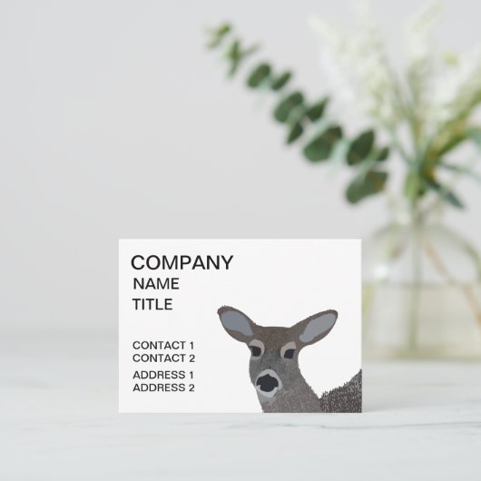 白尾の鹿の野生動物 名刺 (スタンド正面)