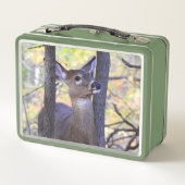 白尾の鹿を切り詰める メタルランチボックス (裏面)