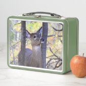 白尾の鹿を切り詰める メタルランチボックス (インサイチュ)