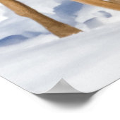 白尾の鹿（クローズアップ） ポスター (角)