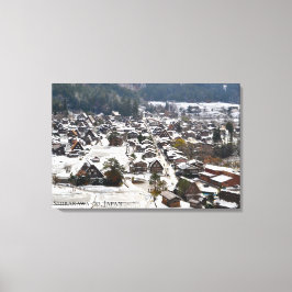 白川郷雪の村 日本旅行の風景 キャンバスプリント