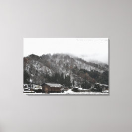 白川郷雪の村 日本旅行の風景 キャンバスプリント