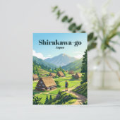 白川郷(しらかわごう)日本 ポストカード (スタンド正面)