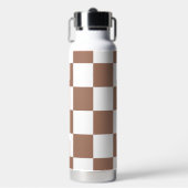 白市松模様にとモカ・ムースの模様 ウォーターボトル (正面)