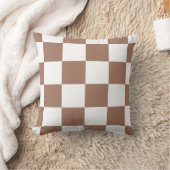 白市松模様にとモカ・ムースの模様 クッション (ブランケット)