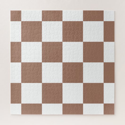 白市松模様にとモカ・ムースの模様 ジグソーパズル (縦)