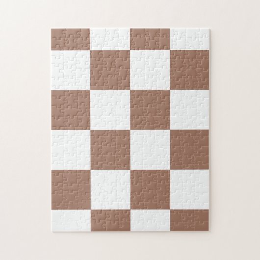 白市松模様にとモカ・ムースの模様 ジグソーパズル (縦)