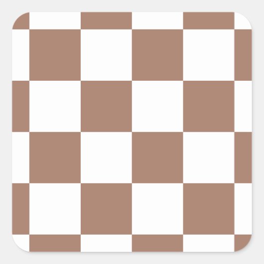 白市松模様にとモカ・ムースの模様 スクエアシール (正面)