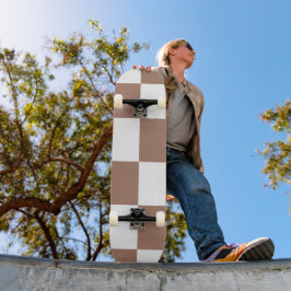 白市松模様にとモカ・ムースの模様 スケートボード