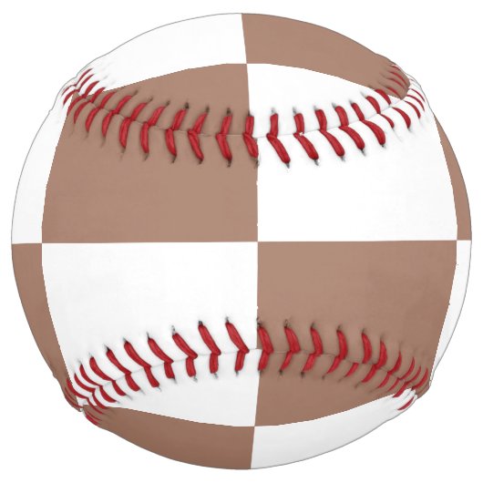 白市松模様にとモカ・ムースの模様 ソフトボール (正面)