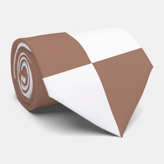 白市松模様にとモカ・ムースの模様 ネクタイ (ロール)