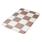 白市松模様にとモカ・ムースの模様 バスマット (アングル)