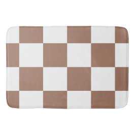 白市松模様にとモカ・ムースの模様 バスマット