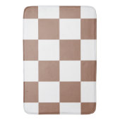 白市松模様にとモカ・ムースの模様 バスマット (正面縦)