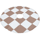 白市松模様にとモカ・ムースの模様 ブラッシュドポリエステルツリースカート (アングル)