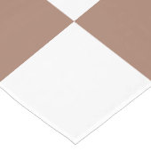 白市松模様にとモカ・ムースの模様 ロングテーブルランナー (コーナー)