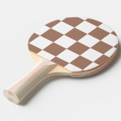 白市松模様にとモカ・ムースの模様 卓球ラケット (正面アングル)