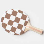 白市松模様にとモカ・ムースの模様 卓球ラケット (横)