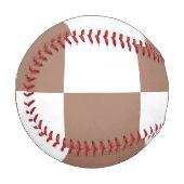 白市松模様にとモカ・ムースの模様 野球ボール (正面左)