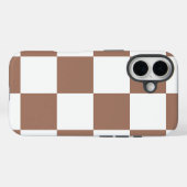 白市松模様にとモカ・ムースの模様 Case-Mate iPhoneケース (裏面 (横))