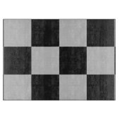 白市松模様にと白の正方形またはカスタム色 カッティングボード (正面)