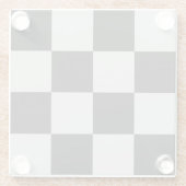 白市松模様にと白の正方形またはカスタム色 ガラスコースター (裏面)