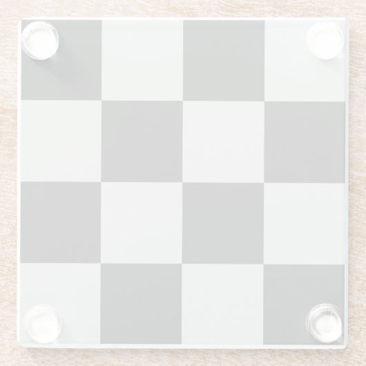 白市松模様にと白の正方形またはカスタム色 ガラスコースター (裏面)