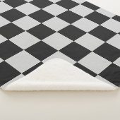 白市松模様にと白の正方形またはカスタム色 シェルパブランケット (3/4)