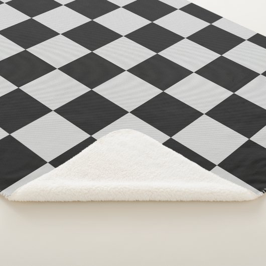 白市松模様にと白の正方形またはカスタム色 シェルパブランケット (3/4)