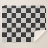 白市松模様にと白の正方形またはカスタム色 シェルパブランケット (正面(横))