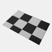 白市松模様にと白の正方形またはカスタム色 ドアマット (アングル)