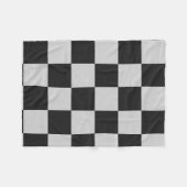白市松模様にと白の正方形またはカスタム色 フリースブランケット (正面(横))