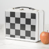 白市松模様にと白の正方形またはカスタム色 メタルランチボックス (インサイチュ)