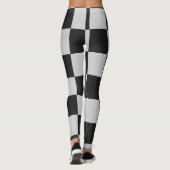 白市松模様にと白の正方形またはカスタム色 レギンス (裏面)