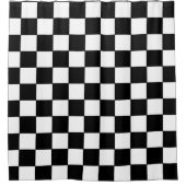 白市松模様にと黒 シャワーカーテン (正面)