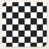 白市松模様にと黒 スクエアペーパーコースター (正面)