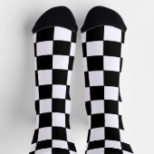 白市松模様にと黒 ソックス (上部)